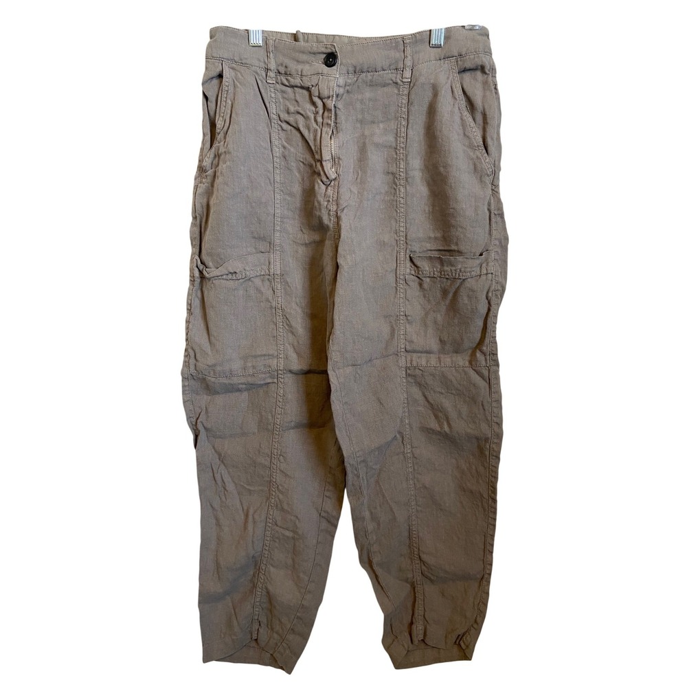Poetry‎ Linen Cargo Pants Taupe Size 10 Womens